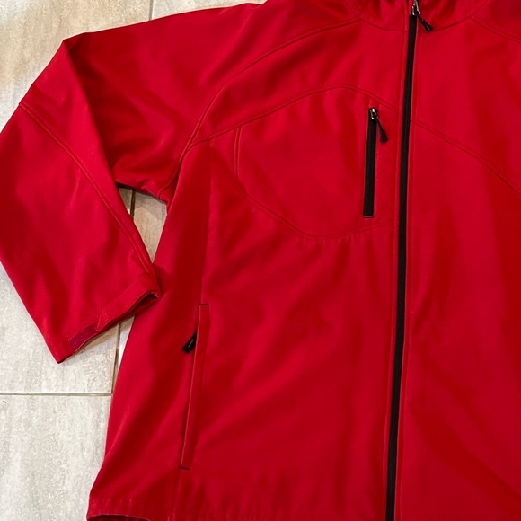 North End Men's Prospect Fleece Soft Shell Hooded Red Jacket/size 3XL - Picture 6 of 14